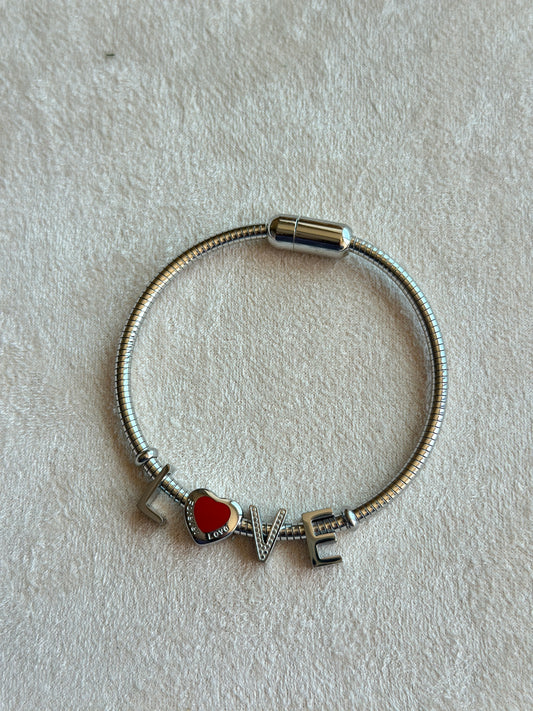 LOVE Charm Pandora Style Bracelet