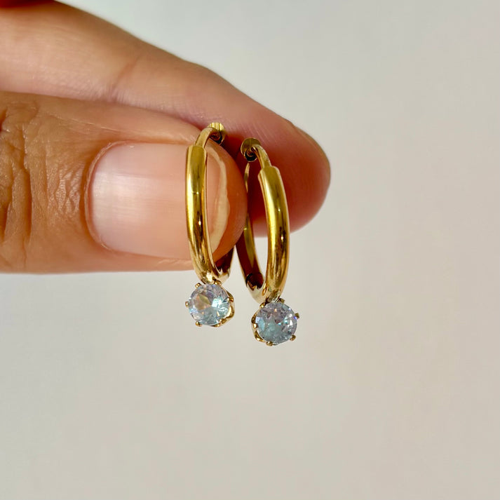 Oval Gold Huggie Hoop Earrings