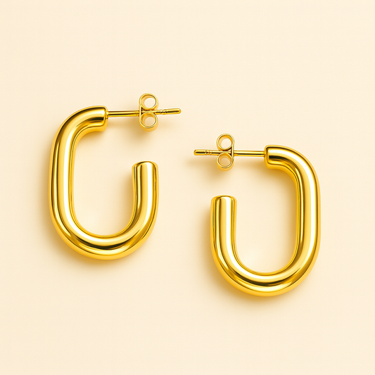 Chunky Open Hoop Earrings