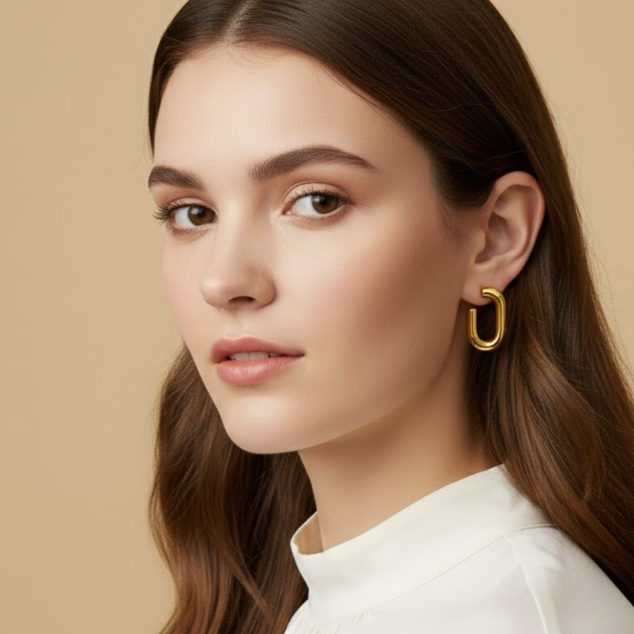 Chunky Open Hoop Earrings