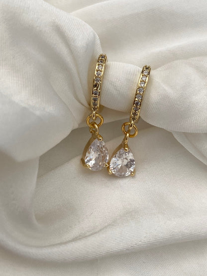Teardrop Crystal Huggie
