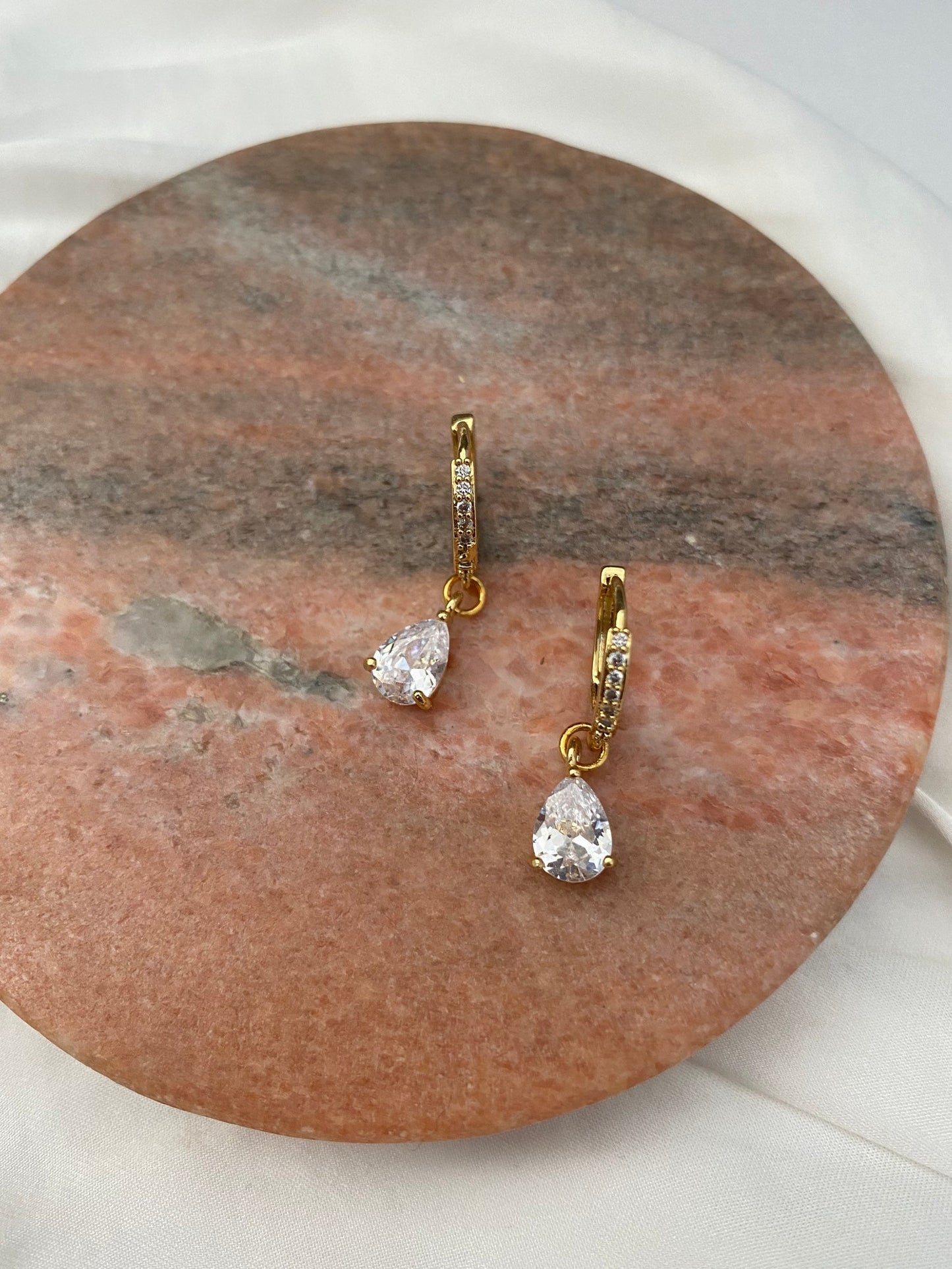 Teardrop Crystal Huggie