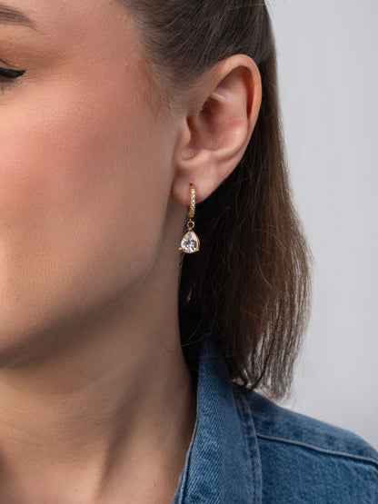 Teardrop Crystal Huggie