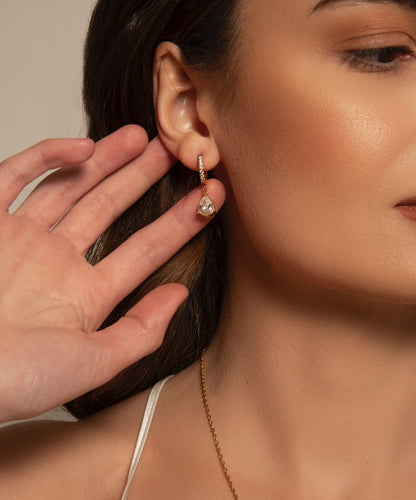 Teardrop Crystal Huggie