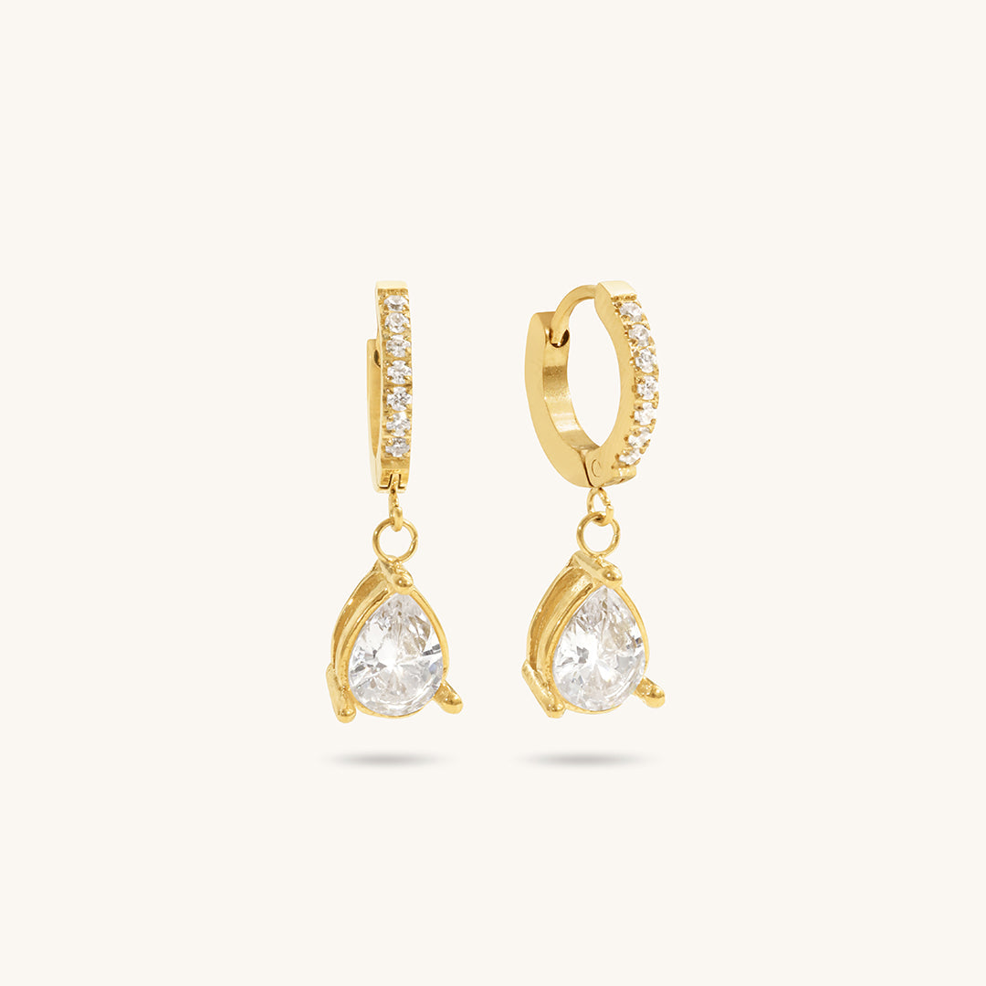 Teardrop Crystal Huggie