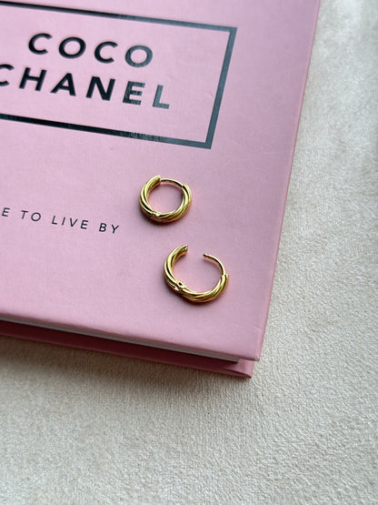 Twisted Rope Gold Hoop Earrings