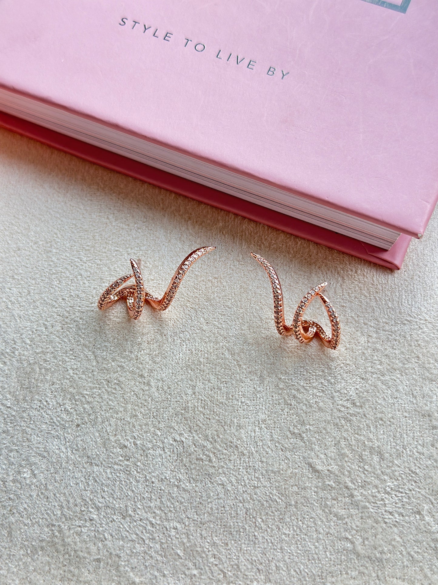 Pave Wave Stud Earrings