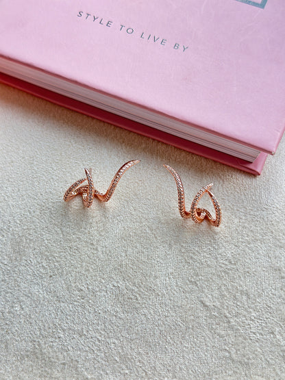 Pave Wave Stud Earrings