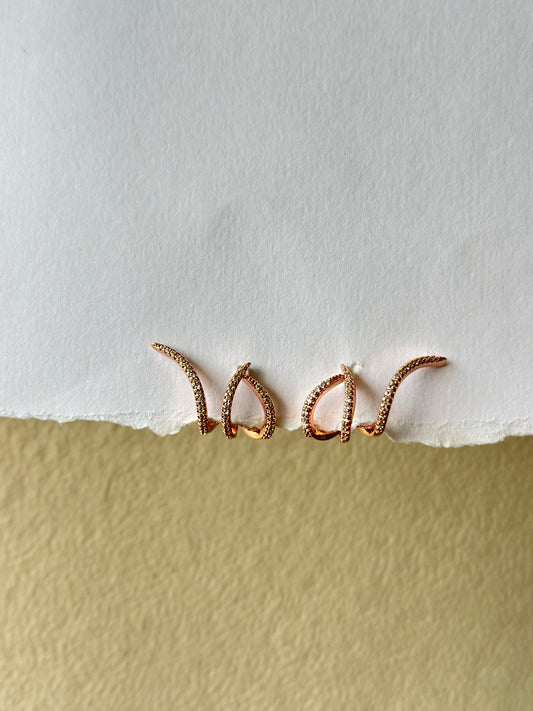 Pave Wave Stud Earrings