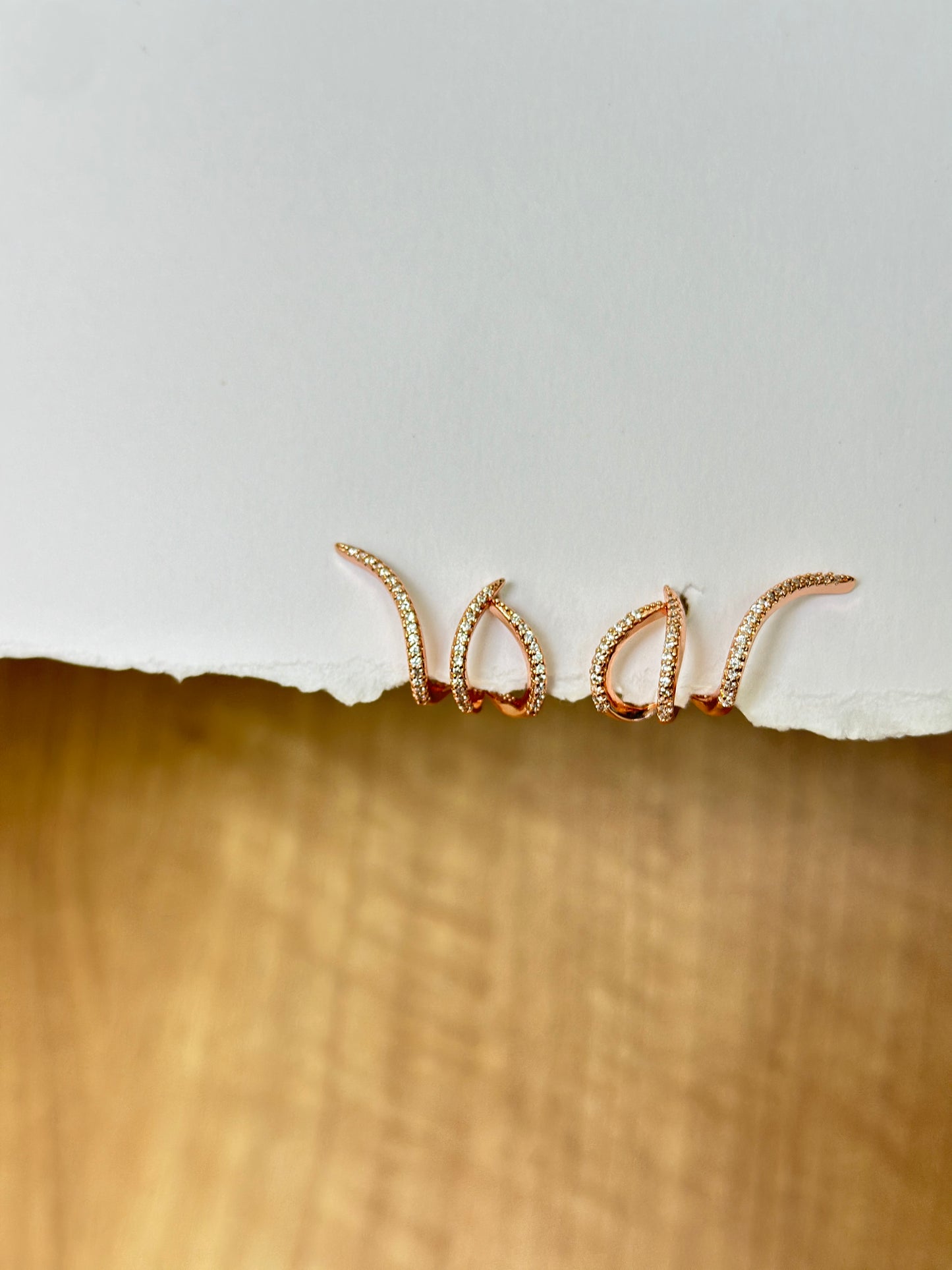 Pave Wave Stud Earrings