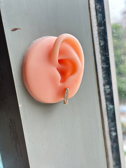 Pave Huggie Hoop Earrings