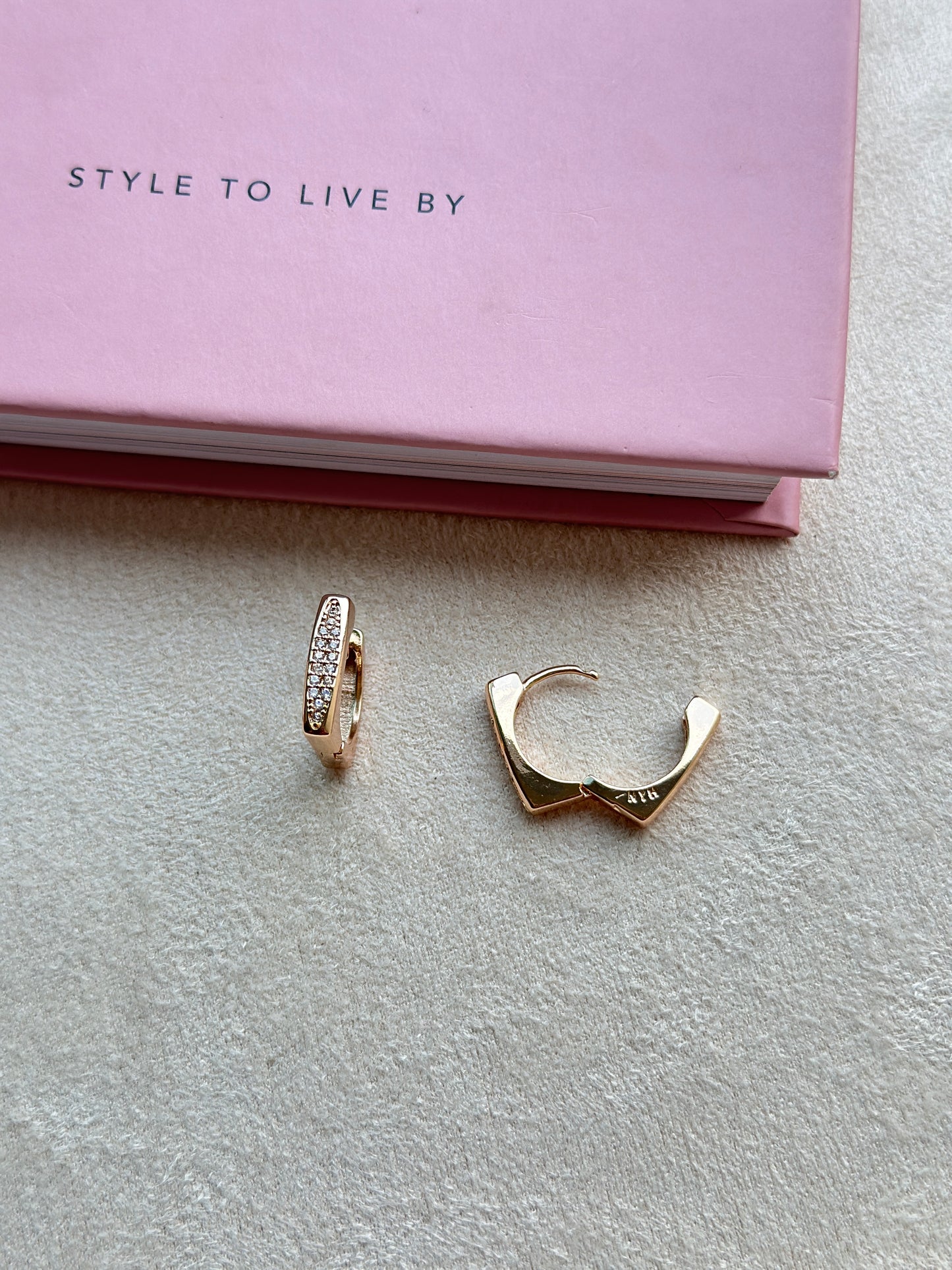 Pave Huggie Hoop Earrings