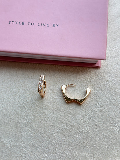 Pave Huggie Hoop Earrings