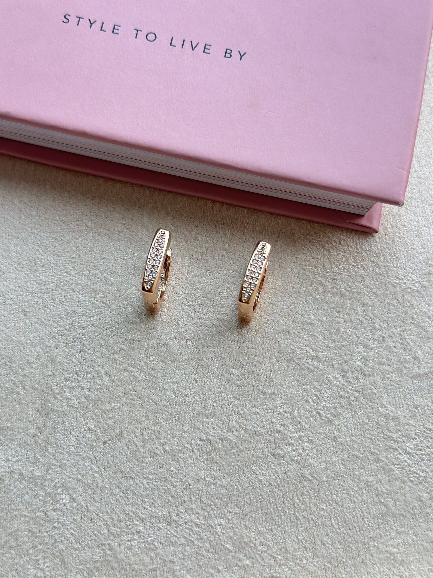 Pave Huggie Hoop Earrings