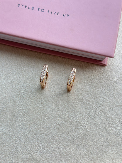 Pave Huggie Hoop Earrings