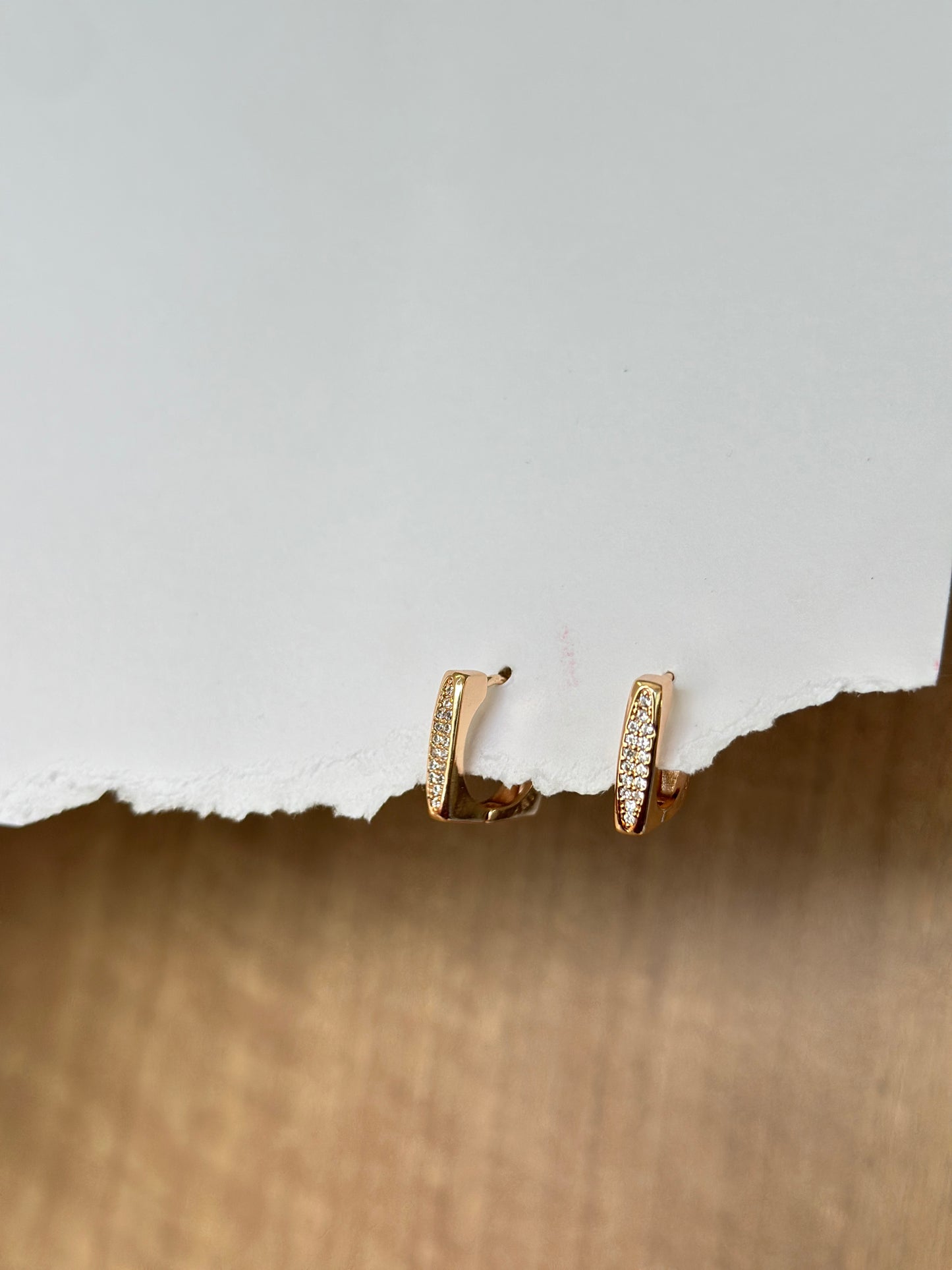 Pave Huggie Hoop Earrings