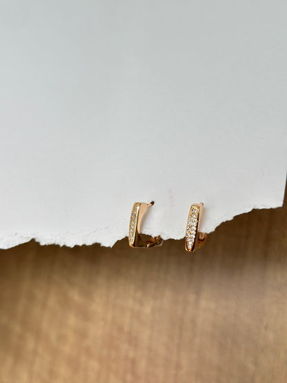 Pave Huggie Hoop Earrings