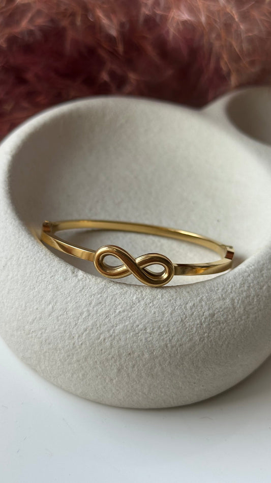 Infinity Symbol Gold Cuff Bracelet