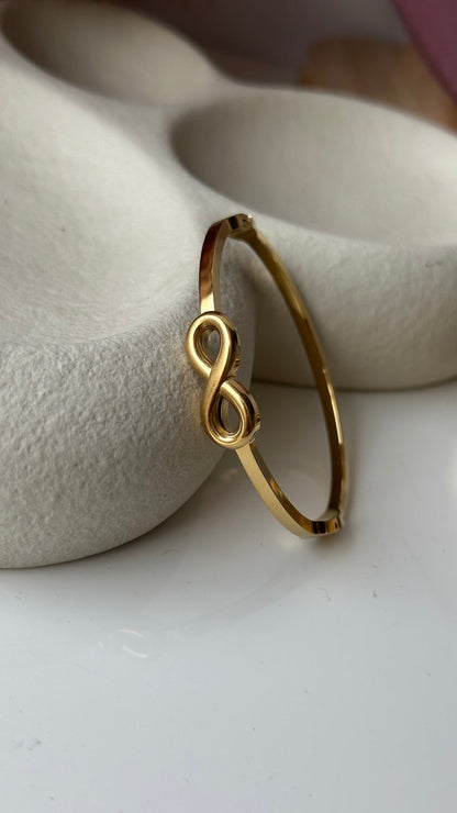 Infinity Symbol Gold Cuff Bracelet