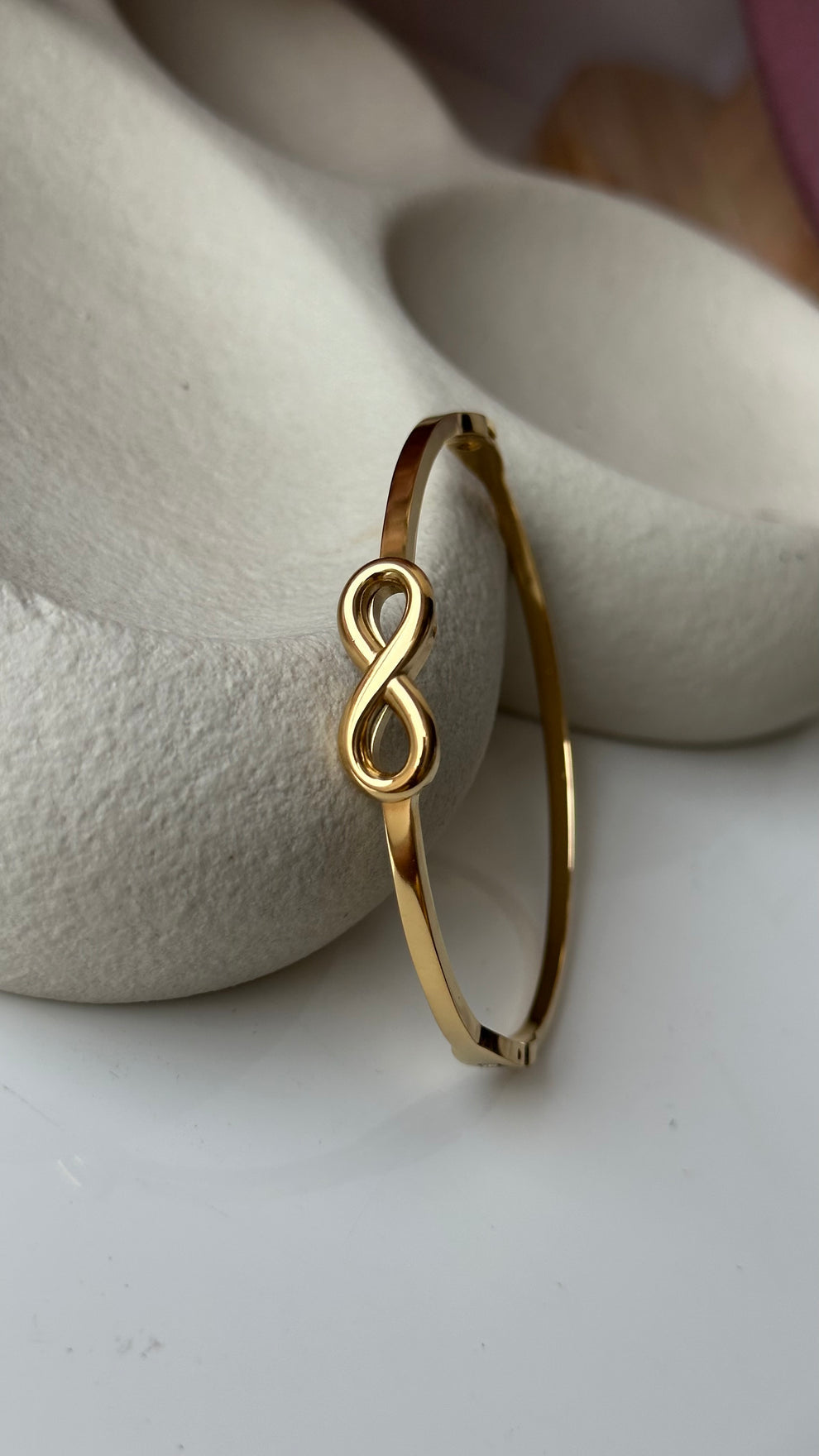 Infinity Symbol Gold Cuff Bracelet