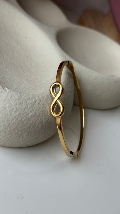 Infinity Symbol Gold Cuff Bracelet