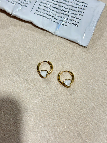 Heart Charm Hoop Earrings