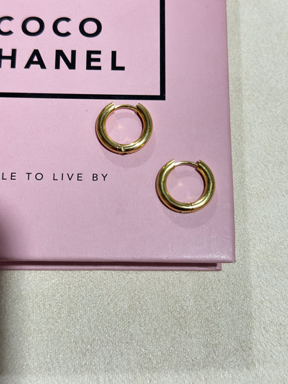 Thick Tube Gold Hoop Earrings
