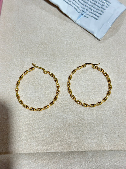 Twisted Rope Hoop Earrings