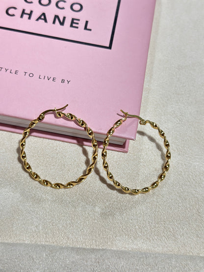 Twisted Rope Hoop Earrings