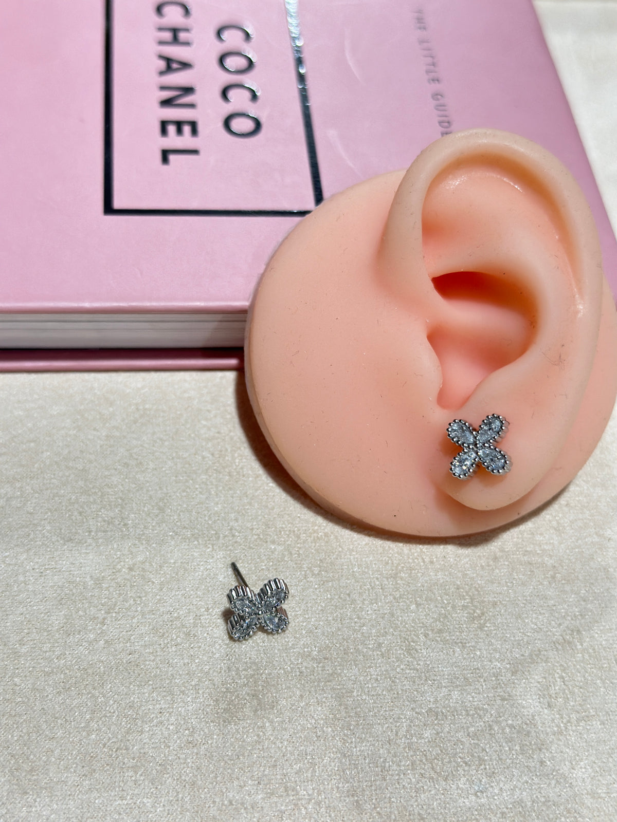 Cross CZ Stud Earrings