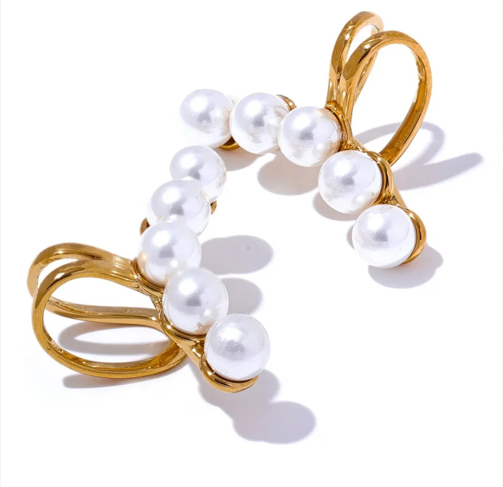 Pearl Vine Branch Ear-cuffs