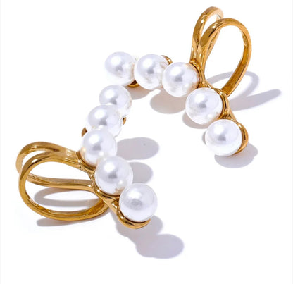 Pearl Vine Branch Ear-cuffs