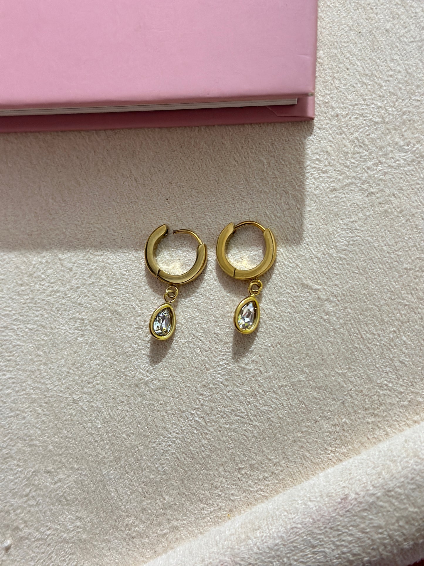 Teardrop Charm Hoop Earrings