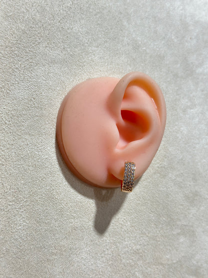 Pave Huggie Hoop Earrings