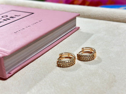 Pave Huggie Hoop Earrings