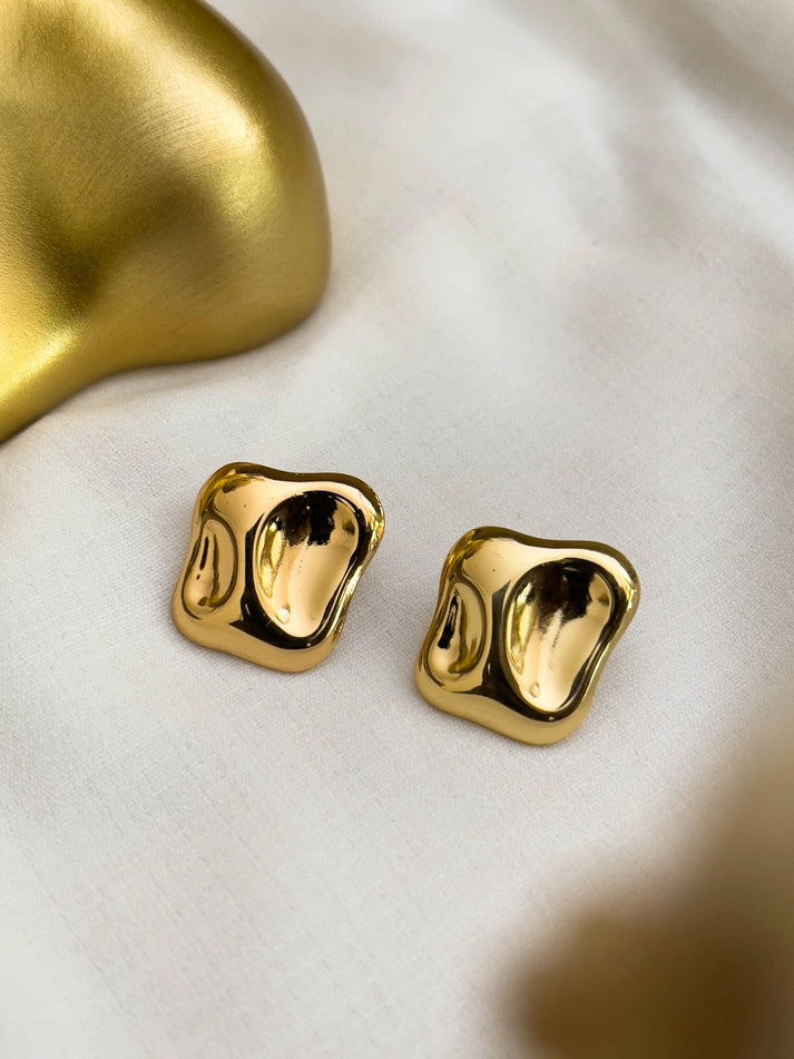 Gold Sculptural Stud Earrings