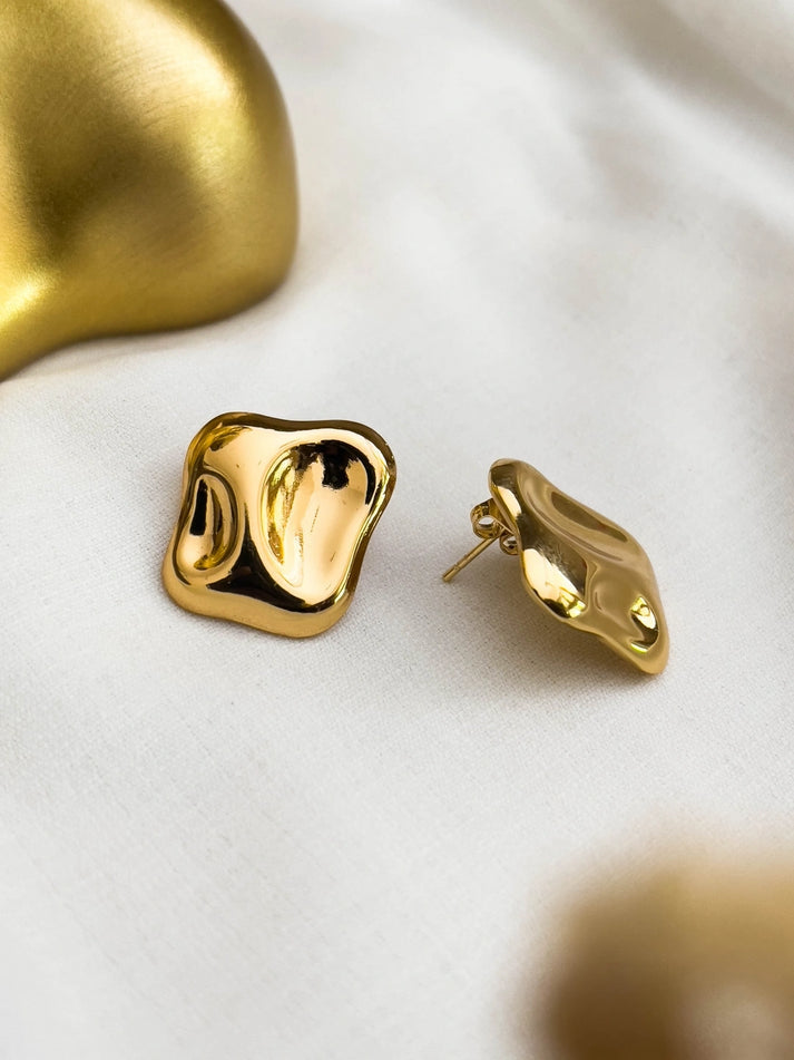 Gold Sculptural Stud Earrings