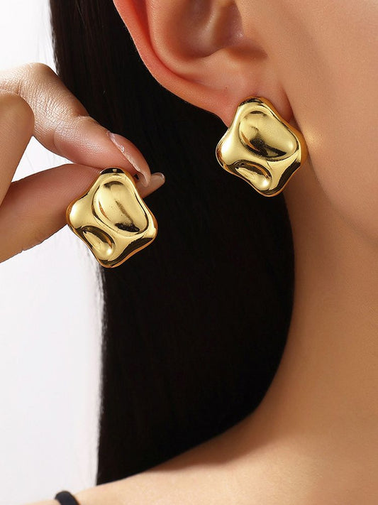 Gold Sculptural Stud Earrings