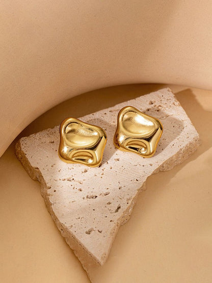 Gold Sculptural Stud Earrings