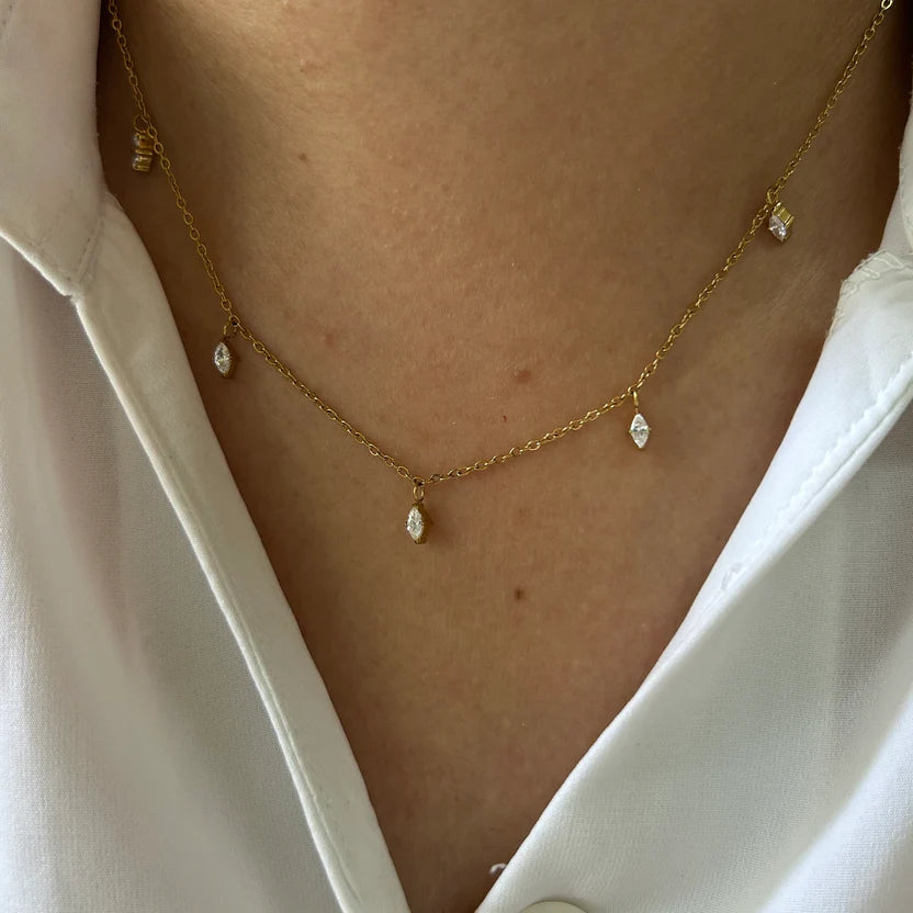 Marquise Crystal Station Necklace