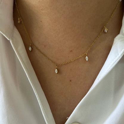 Marquise Crystal Station Necklace