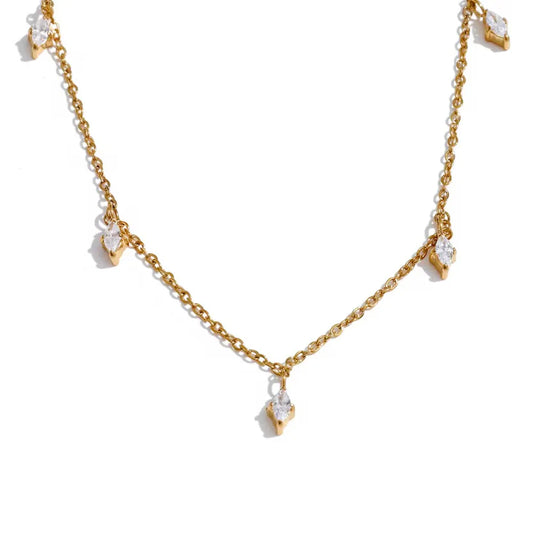 Marquise Crystal Station Necklace