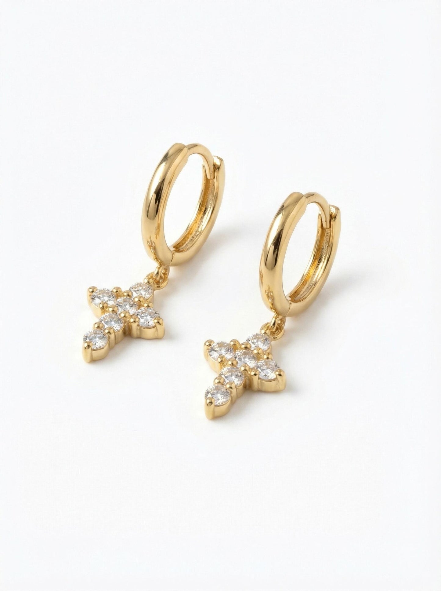 Cross Hoops Earrings