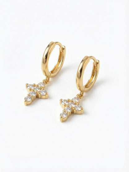 Cross Hoops Earrings