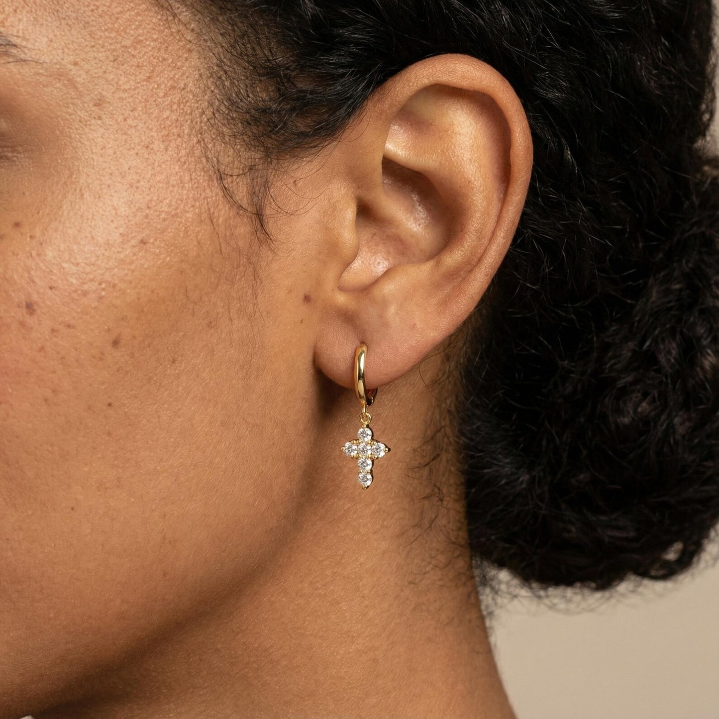 Cross Hoops Earrings