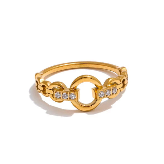 Crystal Chain Link Ring