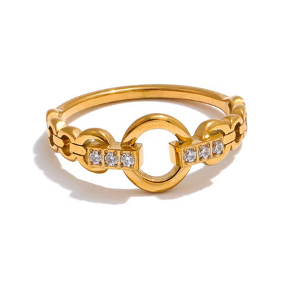 Crystal Chain Link Ring