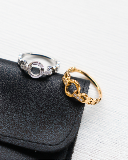 Crystal Chain Link Ring