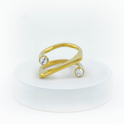 Coil Bypass Bezel CZ Ring