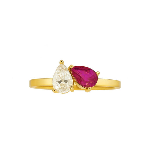 Toi et Moi Pear Ring